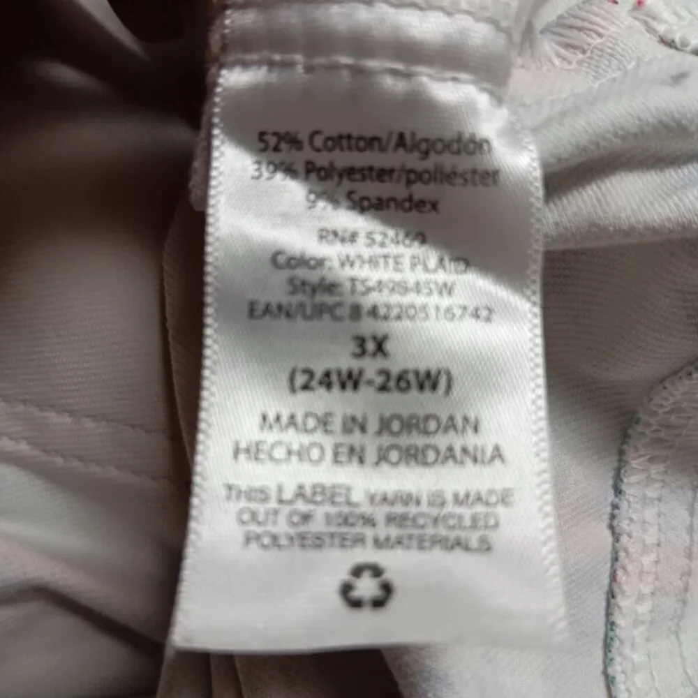 Terra & Sky white plaid jeggings size 3X (24W-26W) - Picture 8 of 12